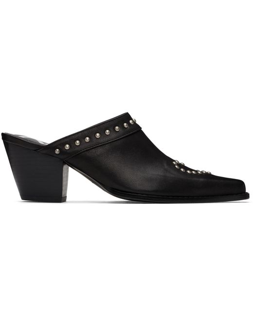 OPEN YY Black Heart Stud Western Mules