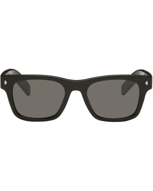 メンズ Prada ブラック Iconic Metal Plaque サングラス Black