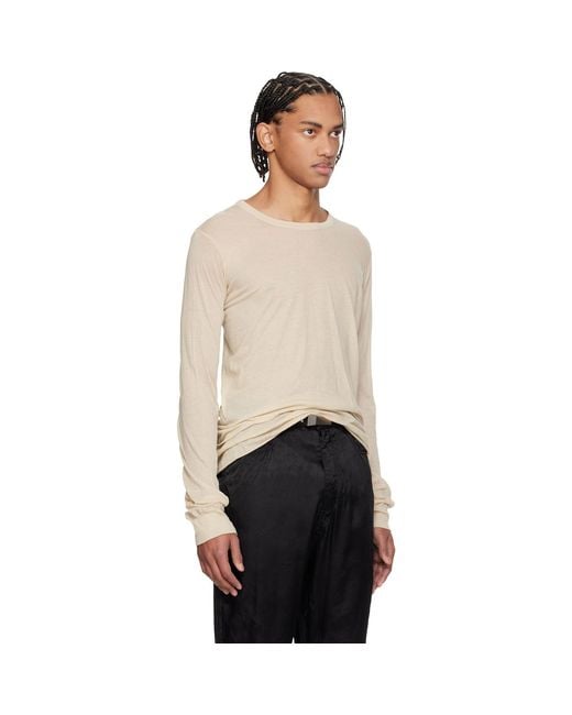 Rick Owens Black Off- Temple Basic Ls T-Shirt for men