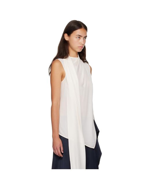 Acne White Silk Sleeveless Blouse
