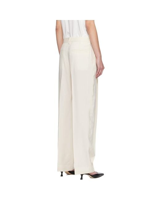 Totême Natural Off Double-Pleat Fluid Trousers