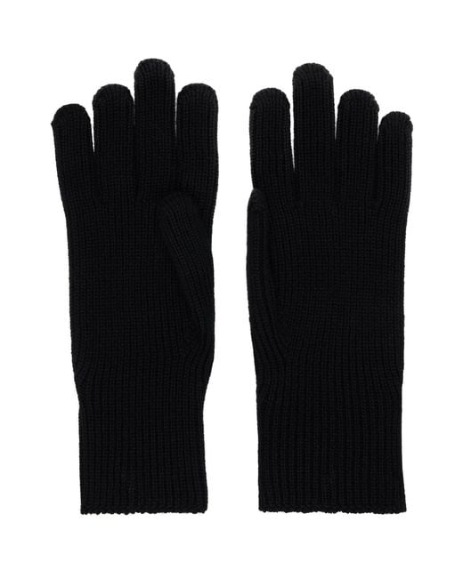 Moncler Black Wool Gloves for men