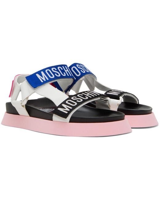 Moschino Multicolor Platform Sandal With Logo