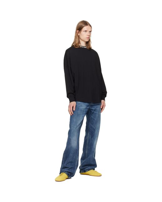 Palm Angels Black Classic Logo Long-Sleeved Over T-Shirt for men