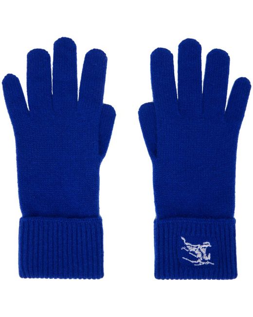 Burberry Blue Cashmere Blend Gloves for men