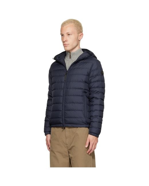 Moncler Blue Solienn Hooded Short Down Jacket for men