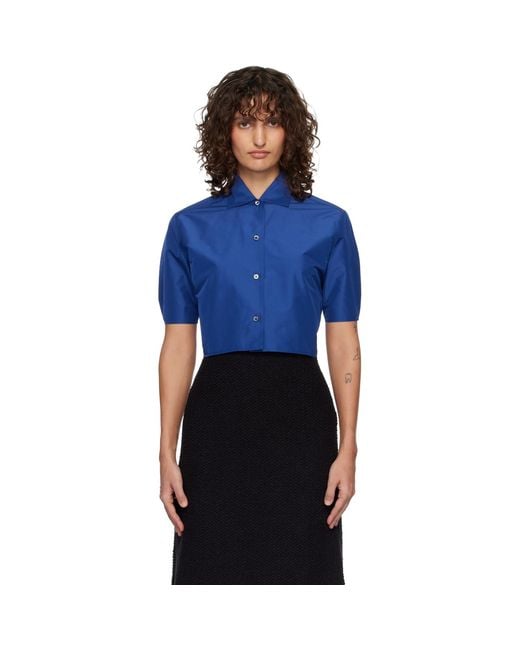 Jil Sander Blue Technical Faille Shirt