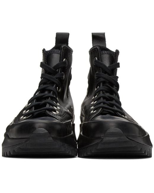 Converse Leather Run Star Hike High top Sneakers in Black Lyst UK