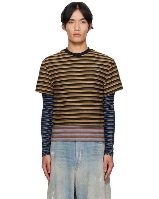 ANDERSSON BELL Black Stripe Ls T-Shirt for men