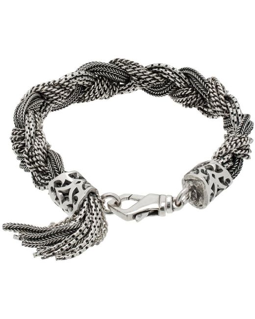 Emanuele Bicocchi Metallic Large Mixed Braided Bracelet for men