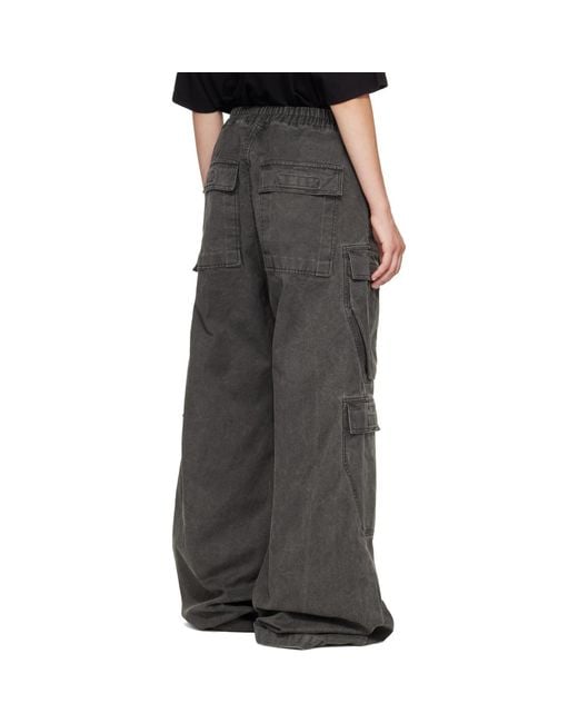 Rick Owens Gray Tower Double Cargo Jumbo Belas Pants