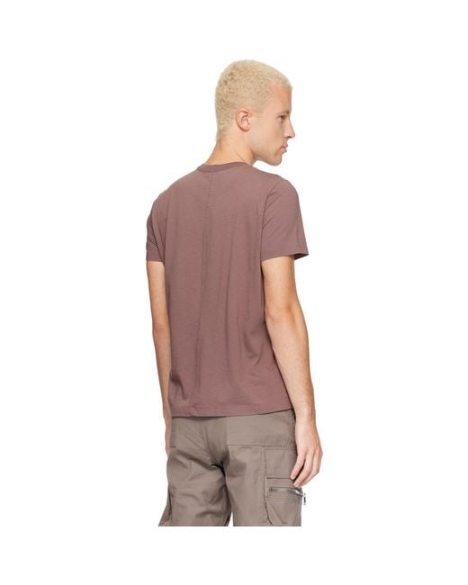 Rick Owens Purple Burgundy Tower Short Level T-Shirt for men