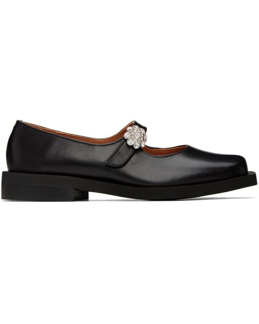 Ganni Ganni Crystal-embellished 80 leather Mary Jane pumps Burgundyï½MATCHESFASHIONï¼ããããºãã¡ãã·ã§ã³)