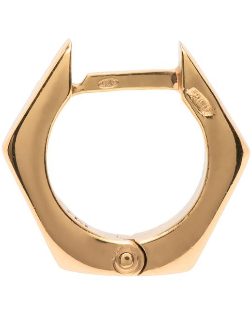 Boucle d'oreille unique hex dorée Emanuele Bicocchi pour homme en coloris Metallic