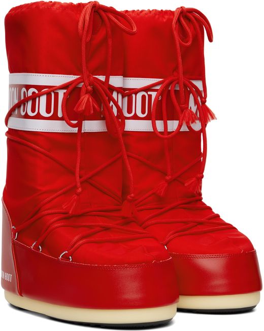 Moon Boot Red Icon Nylon Boots for men