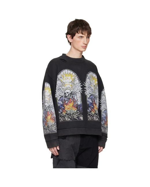 Who Decides War Black Skull Pullover Sweatshirt for men