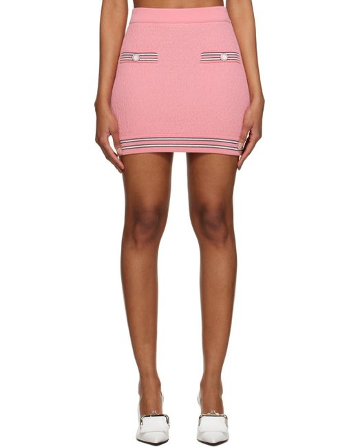 Pushbutton Pink Button Miniskirt