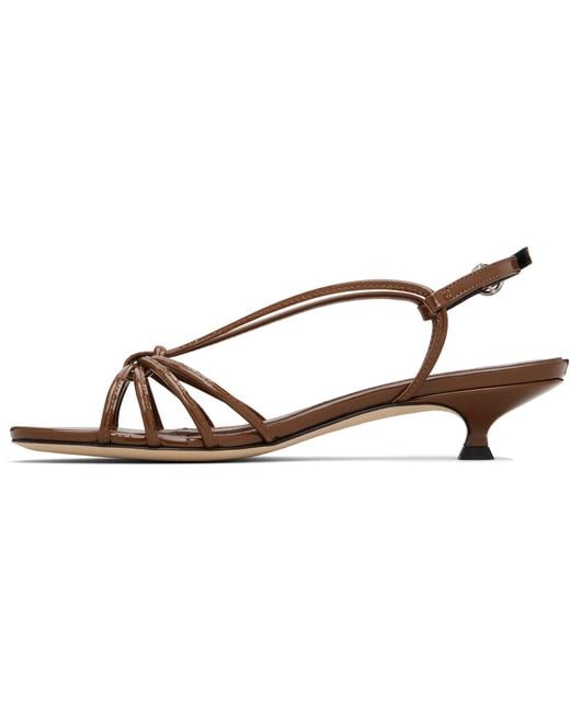 Aeyde Black Amara Patent Leather Heeled Sandals
