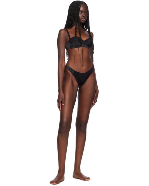 Fleur du Mal トップステッチ コンバーチブル ブラ Black