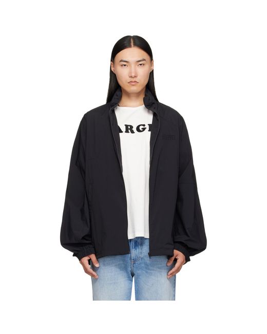 MM6 by Maison Margiela Black Nylon Zip Jacket for men