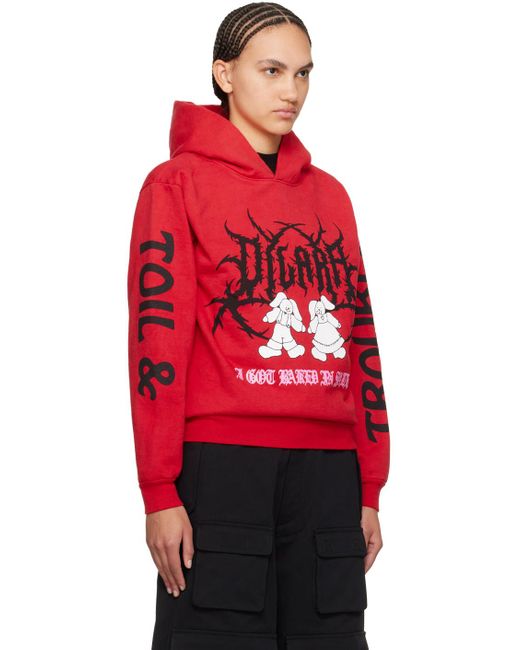 ONLINE CERAMICS Red Dilara Findikoglu Edition 'toil And Trouble' Hoodie