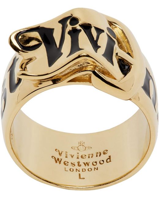 Vivienne Westwood Metallic Gold Belt Ring for men