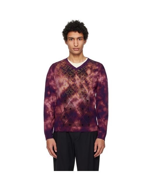 Kiko Kostadinov Red Hatha V-Neck Knit Sweater for men