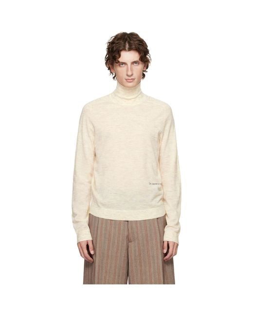 J.W. Anderson Natural Off- Logo Turtleneck for men