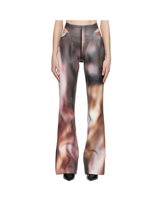 Puppets and Puppets Black Multicolour Cutout Faux-Leather Trousers