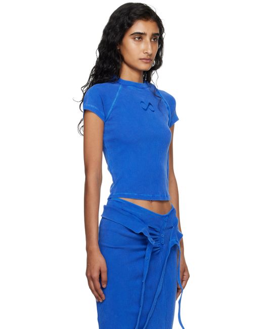 OTTOLINGER Blue Deconstructed Rib T-shirt