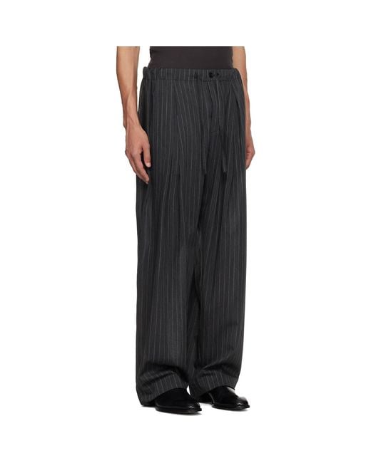 Wooyoungmi Black Striped String Trousers for men