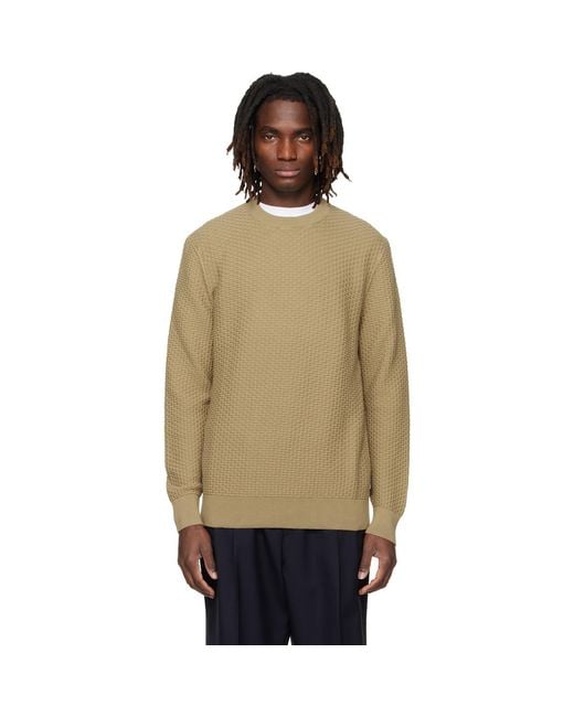 Boss Multicolor Cotton Knitted Structure Sweater for men