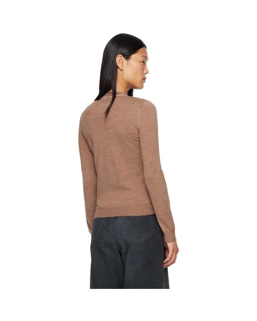 MM6 by Maison Margiela Brown Essentials Cardigan