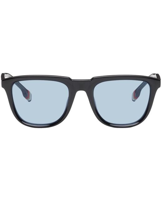 Burberry Black Stripe Detail Square Frame Sunglasses for men