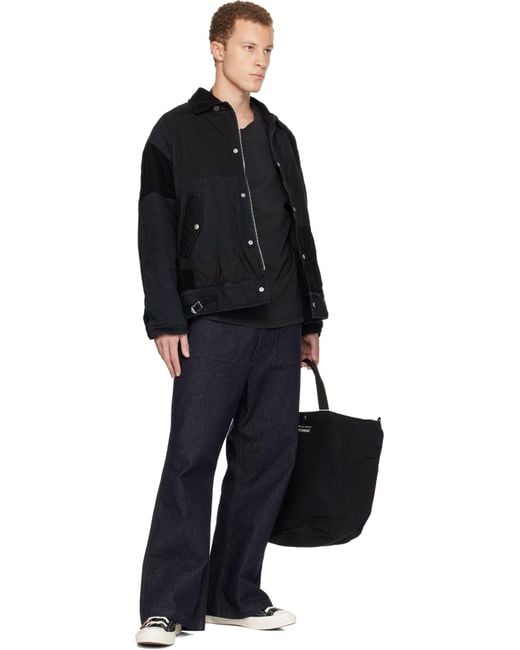Comme des Garçons Black Cotton Nylon Grosgrain Tote for men