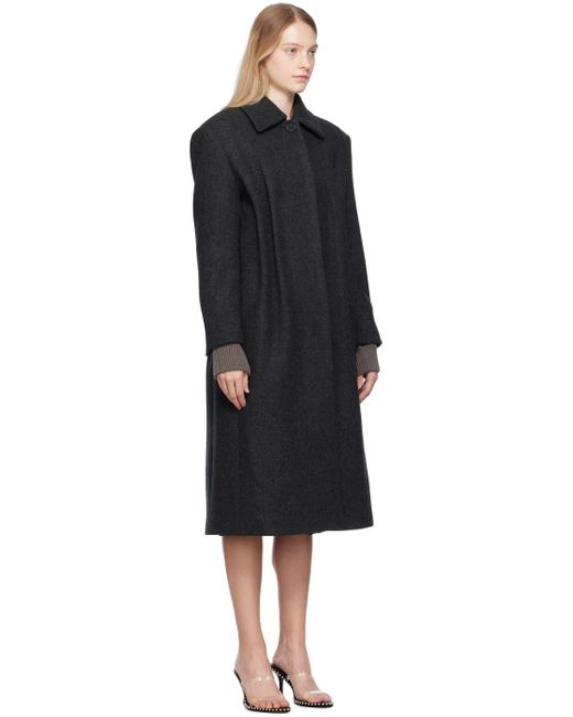 we11done Black Gathered Trench Coat