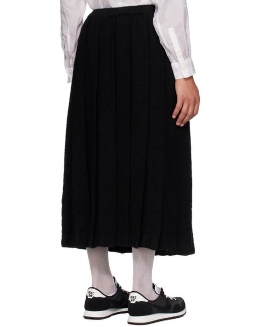 COMME DES GARÇON BLACK Black Comme Des Garçons Pleated Skirt for men