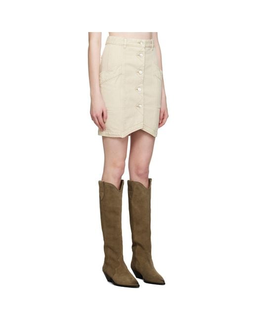 Isabel Marant Natural Sabel Denim Miniskirt