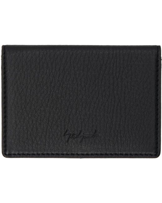 Yohji Yamamoto Black Discord Logo Card Holder for men