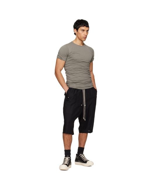 Rick Owens Black Temple Bela Pods Shorts for men