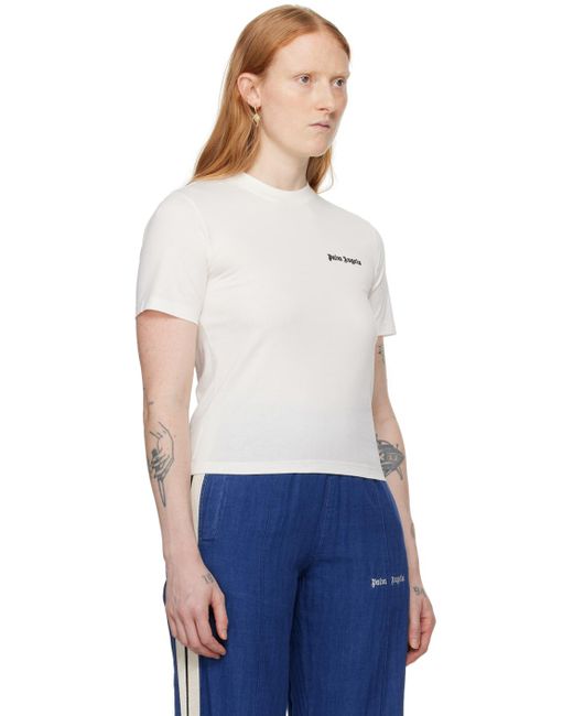 T-shirt ajusté blanc Palm Angels en coloris Blue