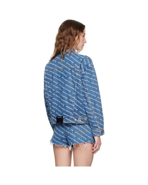Alexander Wang Blue Game Logo Denim Jacket