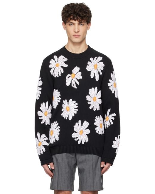 Moschino Black All Over Daisy Sweater for men