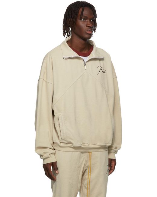 Rhude Embroidered Quarter-zip Sweater 