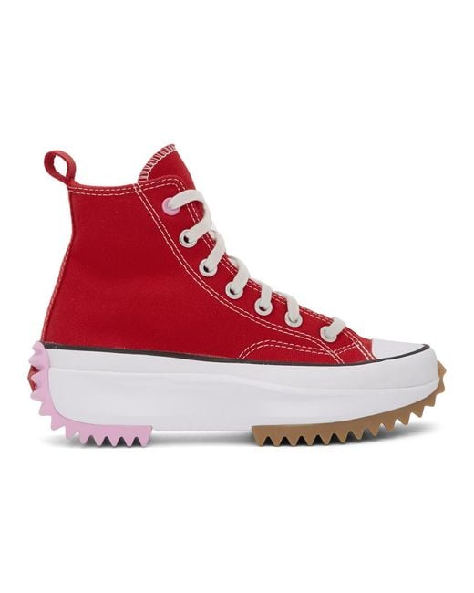 Baskets montantes rouges Run Star Hike Converse en coloris Red