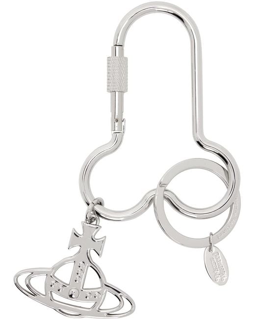 Vivienne Westwood White Penis Carabiner Keychain for men