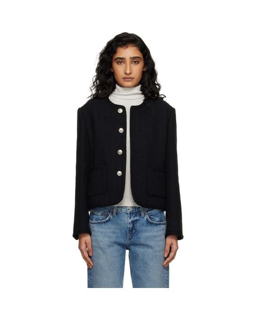 DUNST Black Classic Boucle Tweed Jacket