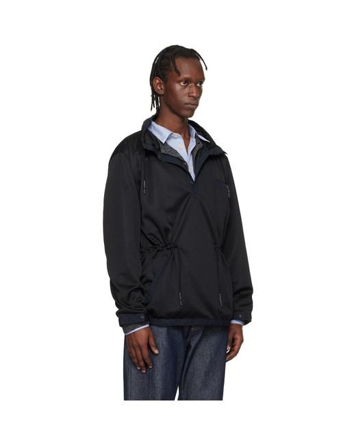 Toga Virilis Black Jersey Pullover Jacket for men