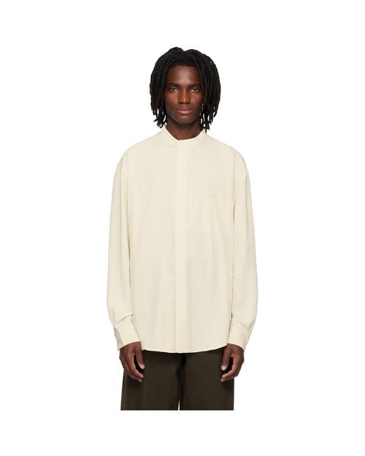 Entire studios Black Off- Mao Dart Shirt for men