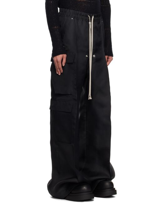メンズ Rick Owens ブラック Hollywood Cargobelas カーゴパンツ Black